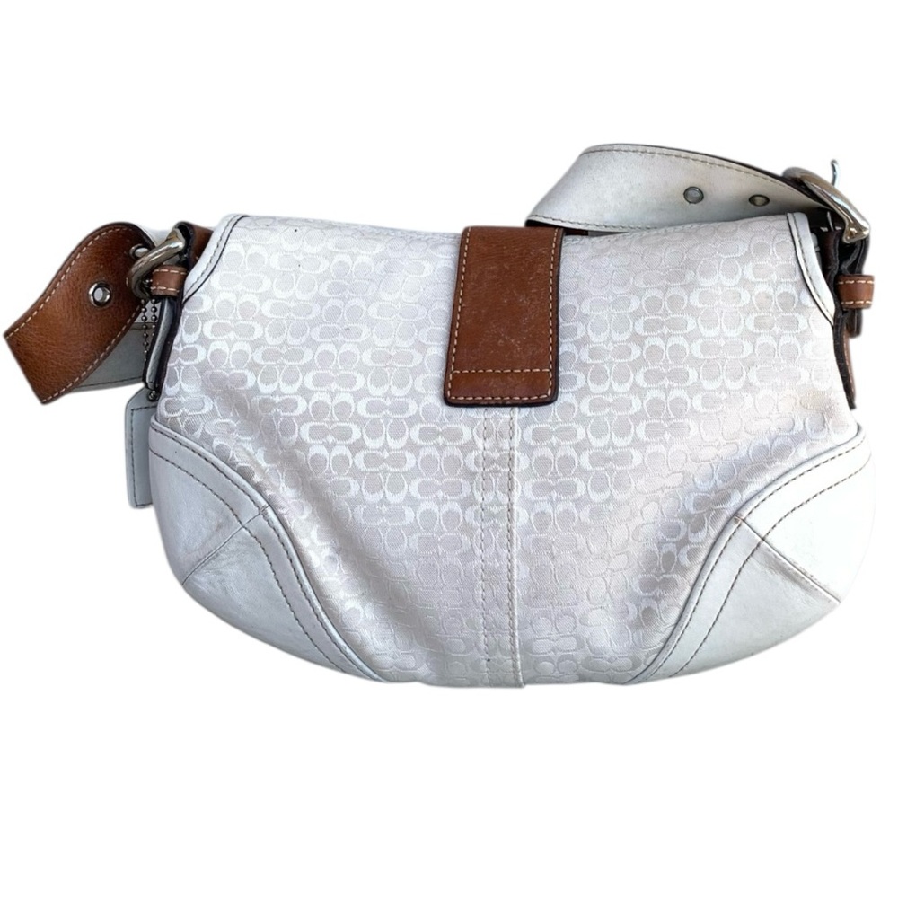 🌵Y2K Vintage Coach Soho Flap White/Tan Handbag Purse - Picture 4 of 12